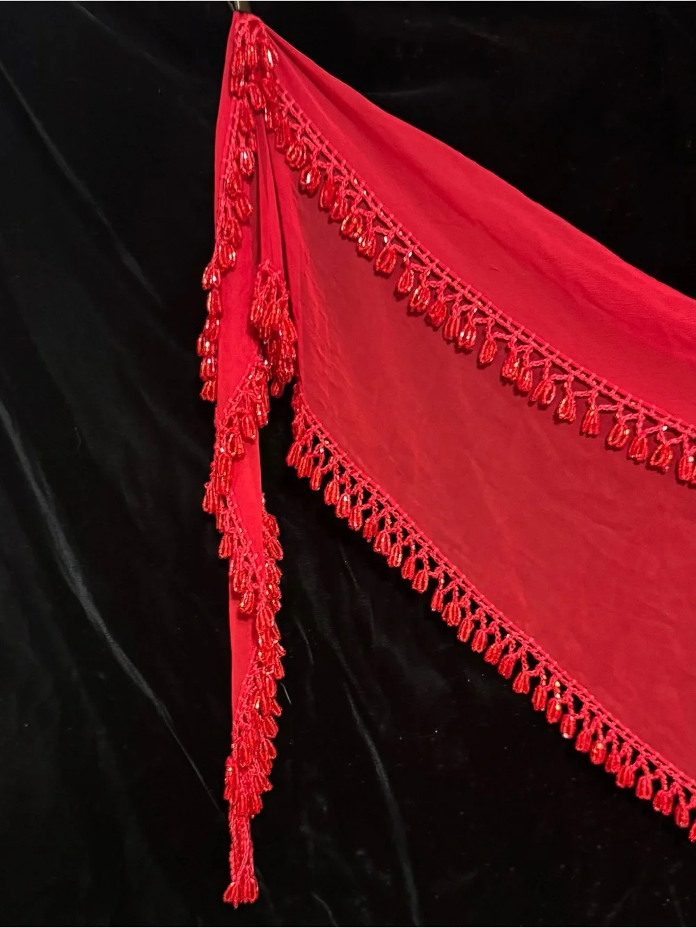 Red Egyptian Beaded Scarf